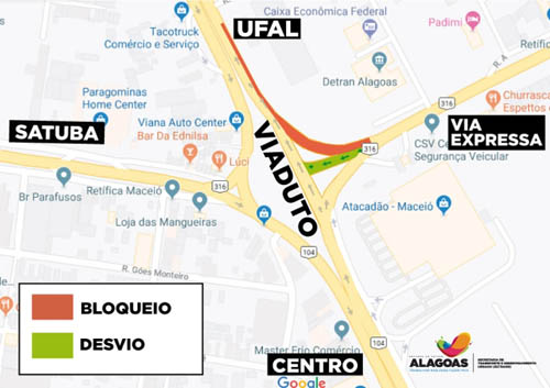 Viaduto da PRF: Trânsito na BR-104 sofrerá mudanças a partir desta quarta-feira (11)