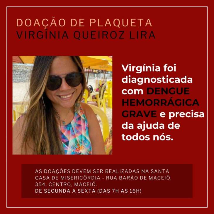 Paciente com dengue hemorrágica precisa urgente de doação de sangue