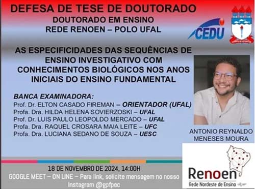 Primeiro doutorado de programa em rede na Ufal será defendido segunda (18)