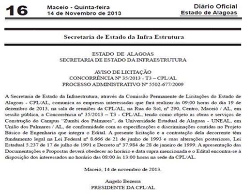Ex-governador Dr. Mano Gomes diz que luta pela construção do Campus da UNEAL foi de seu filho Deputado Nelito Gomes