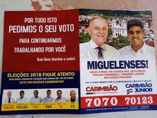 Em AL, eleitores são enganados com santinhos de Lula candidato