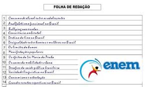 7 possíveis temas para a redação do Enem 2022