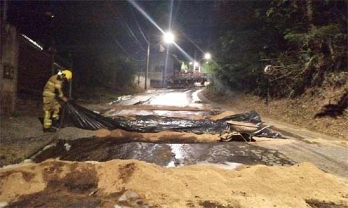 Prédios, casas e galpões são evacuados por vazamento de combustível em MG