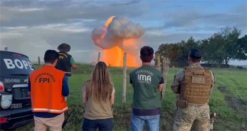 Mais de 40 quilos de explosivos são destruídos em detonação controlada, em Traipu