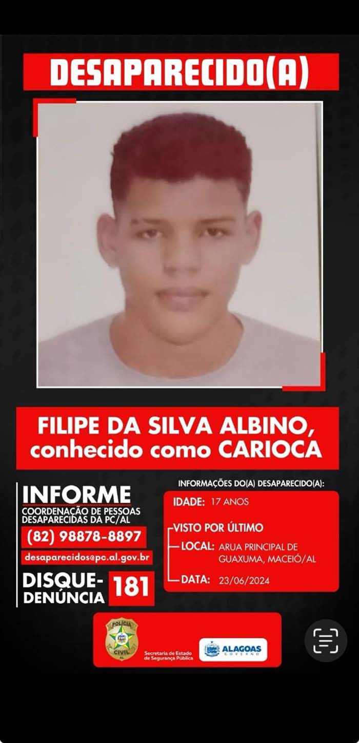 Polícia Civil intensifica buscas por jovem desaparecido em Guaxuma