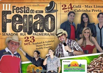 Começa nesta sexta feira a III Festa do Feijão em Senador Rui Palmeira