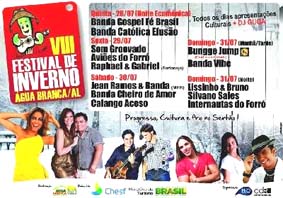 Festival de Inverno de Água Branca começa neste final de semana
