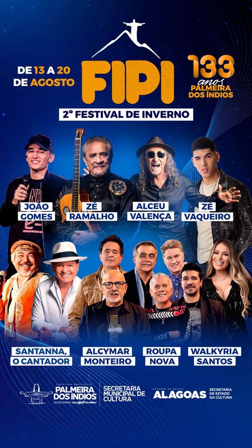 Com grandes atracções 2o. Festival de Inverno de Palmeira dos Índios é anunciado