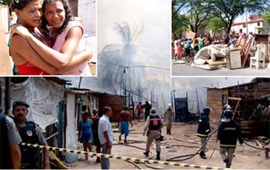 Fogo destrói favela no Dique Estrada e leva moradores ao desespero