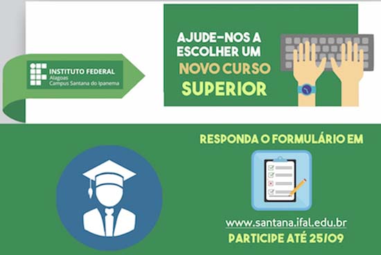 IFAL: Campus Santana lança consulta pública sobre oferta de curso superior