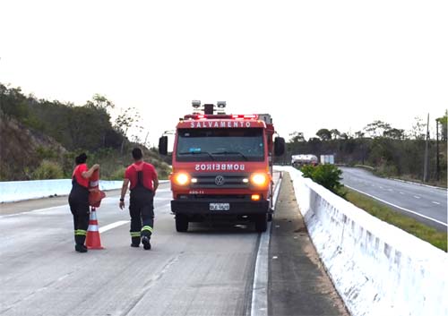 Incêndio consome caminhão baú na BR-101 em Alagoas; veículo teve perda total