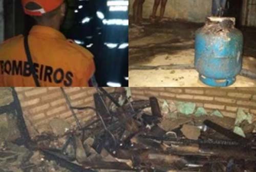 Casa fica destruída após incêndio no bairro Cacimbas