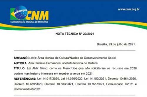 Lei Aldir Blanc: Notas técnicas orientam gestores sobre como solicitar recursos aos Estados