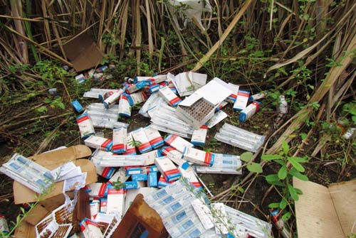 Remédios supostamente oriundos de Branquinha são encontrados em canavial de União dos Palmares