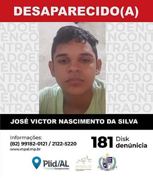 Plid realiza buscas por adolescente desaparecido há cinco dias após mãe sair para vender pipoca