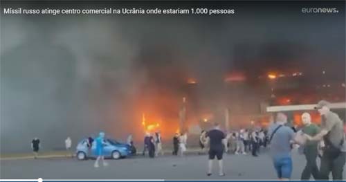 Míssil russo atinge centro comercial na Ucrânia onde estariam 1.000 pessoas 
