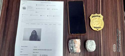 Mulher tenta entrar com drogas e celular em presídio de Maceió