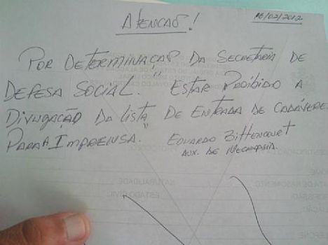 Após 'mal-estar', Perícia Oficial diz que IML não negará informações 