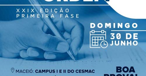 OAB AL: Primeira fase da prova do Exame da Ordem será realizada no dia 30