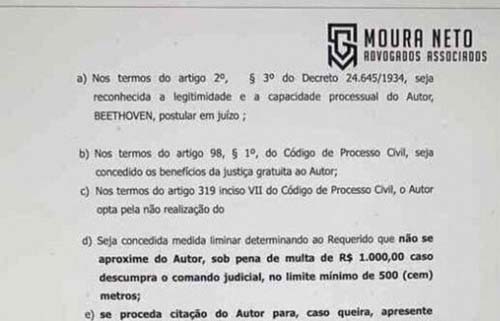 Cachorro assina petição em processo contra homem que o agrediu no Ceará