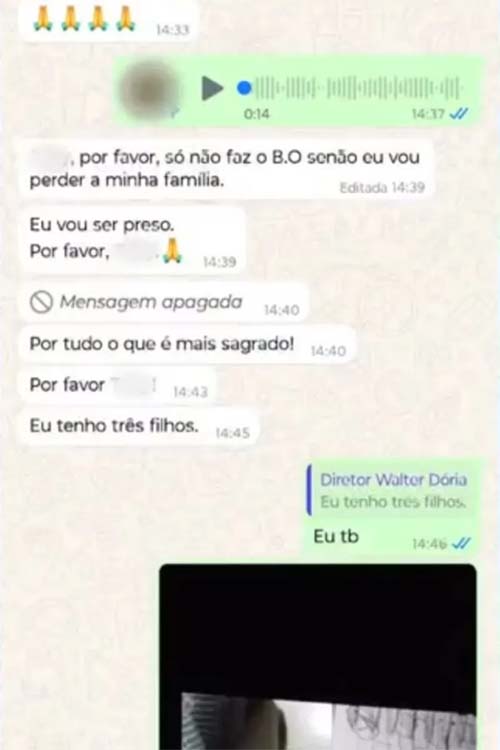 Diretor que enviou foto íntima para aluna pediu que ela não o denunciasse: ‘Tenho três filhos'