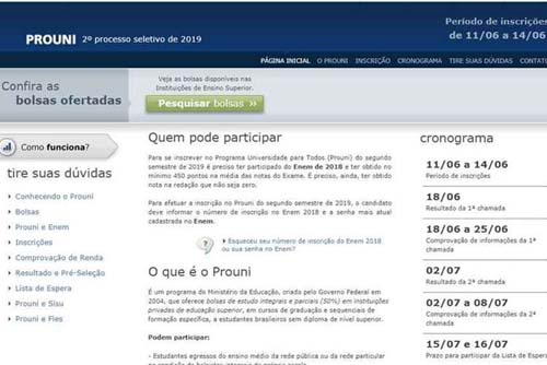 Inscrições para bolsas remanescentes do ProUni começam em 5 de agosto