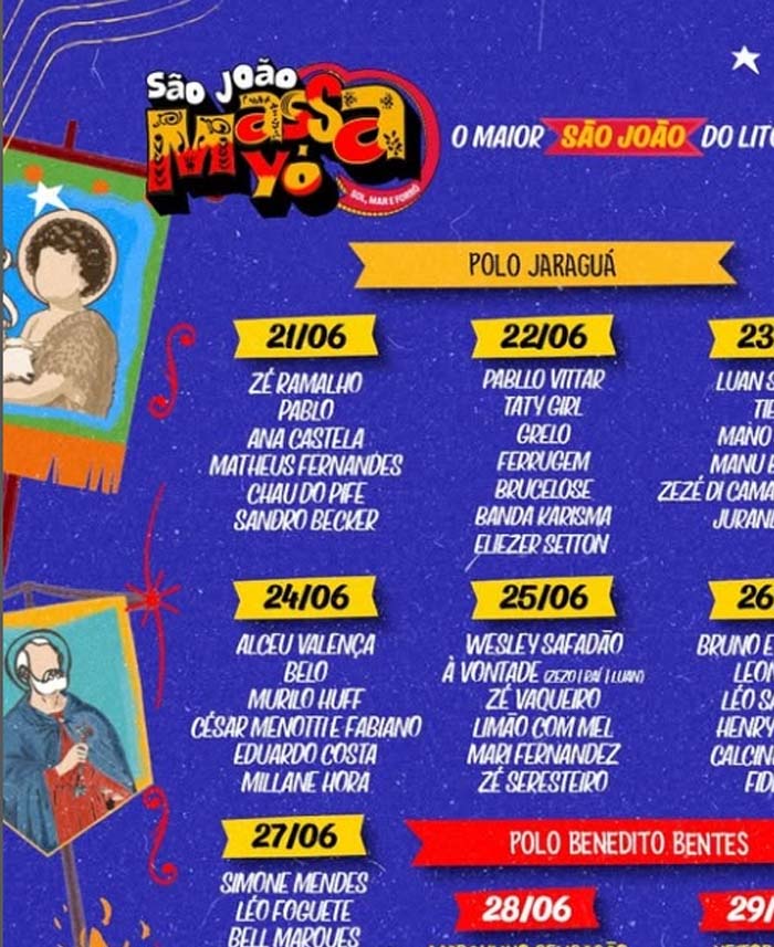 Prefeitura de Maceió anuncia mudanças na programação do São João Massayó 2025