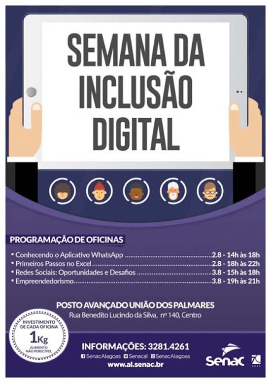 Senac promove Semana da Inclusão Digital em União dos Palmares