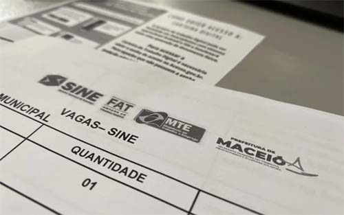 Mais de 400 vagas de emprego são ofertadas pelo Sine Maceió a partir de hoje; confira