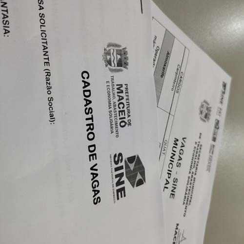 Sine Maceió oferta mais de 40 vagas nesta segunda-feira