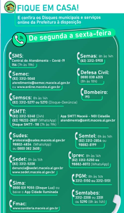 Teletrabalho dos servidores municipais de Maceió segue até esta sexta (03)