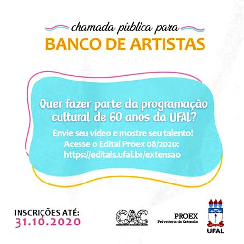 Universidade Federal de Alagoas chama artistas para compor eventos dos 60 anos