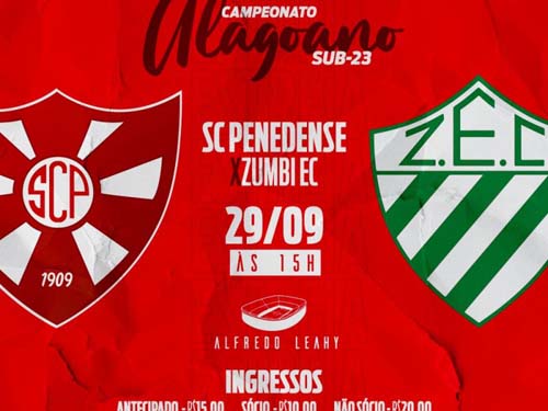 Penedense enfrenta o Zumbi, de União dos Palmares, no próximo domingo, 29, no Alfredo Leahy